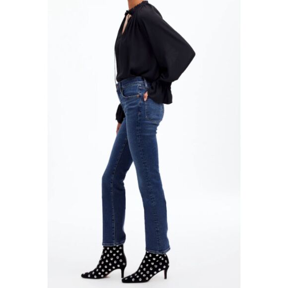 Madewell Kick Out Crop Jeans Lenoir Dark Wash Flare Denim size 27 - Picture 4 of 13